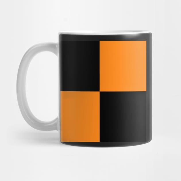 Orange and Black Checker Print by latheandquill